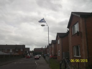 Israeli flag in Protestant neighborhood