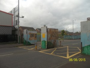 Fortified gates close at night between Protestant and Catholic neighborhoods